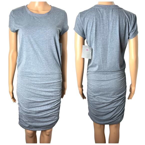 New Athleta Women's Topanga Tee Grey Shirt Dress - Picture 1 of 11